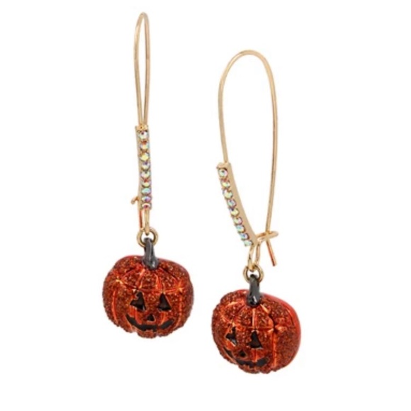 Betsey Johnson Jack-o-Lantern Long Drop Earrings 🎃 - Picture 2 of 11
